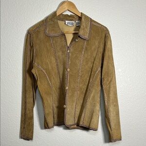Chicos Tan Leather Women's Jacket M